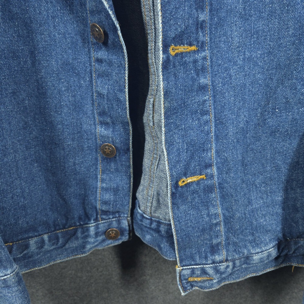 Vtg Faded Glory Denim Barn Coat L Mens 90s Workwear Corduroy Collar Chore Coat - Picture 4 of 16